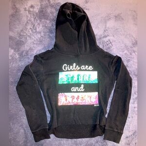 Justice Active Girls Embellished Reversible Sequins Hoodie sz 10